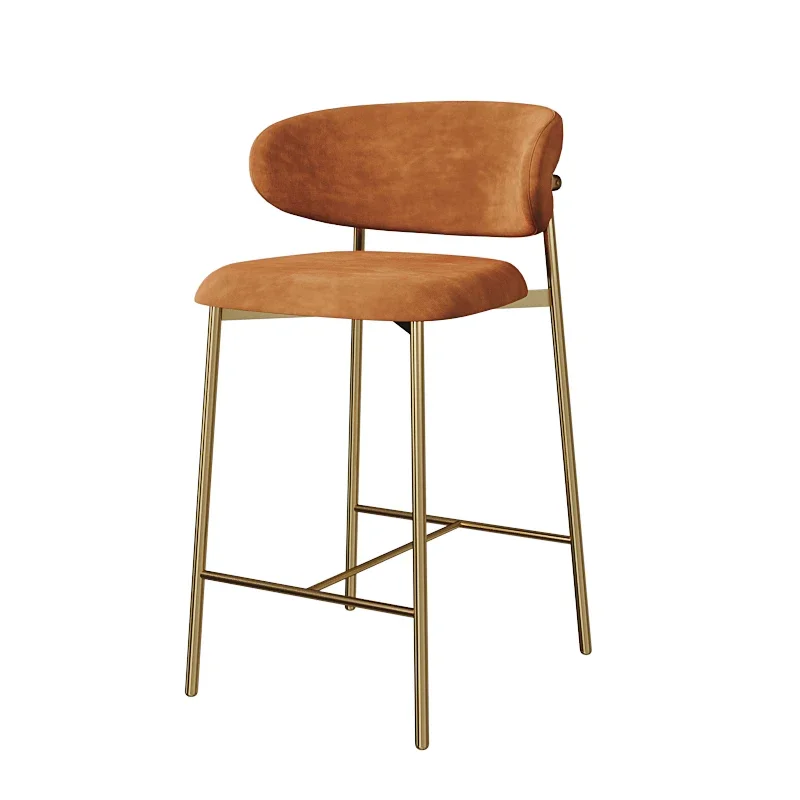 Backrest Ergonomic Bar Stools Nordic Metal Designer Reception Bar Chairs Green Relaxing Sgabello Cucina Living Room Furniture