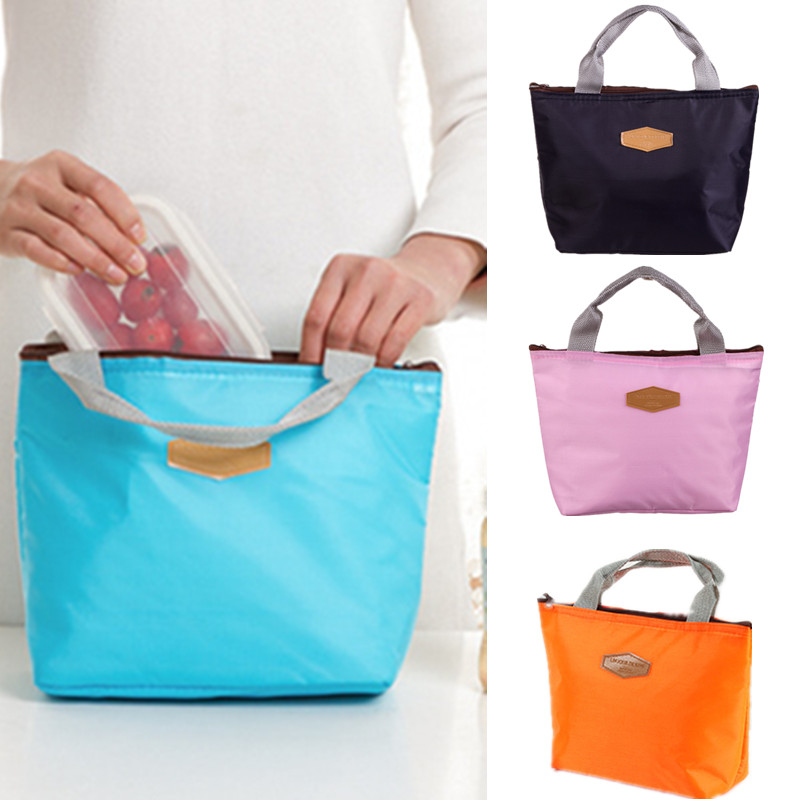 Fiambrera para acampar, bolsa de Picnic, bolsa de almuerzo de Color sólido, bolsa refrigerada con aislamiento portátil, refrigerador de alimentos fríos, bolsa térmica, bolso