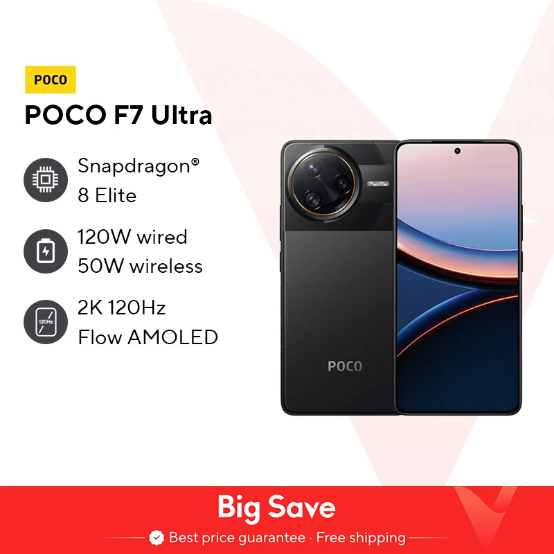 POCO F7 ULTRA, prezzo avanzato Flagship Snapdragon ® 8 Elite batteria enorme da 5300 mAh (tipo) AMOLED Flow