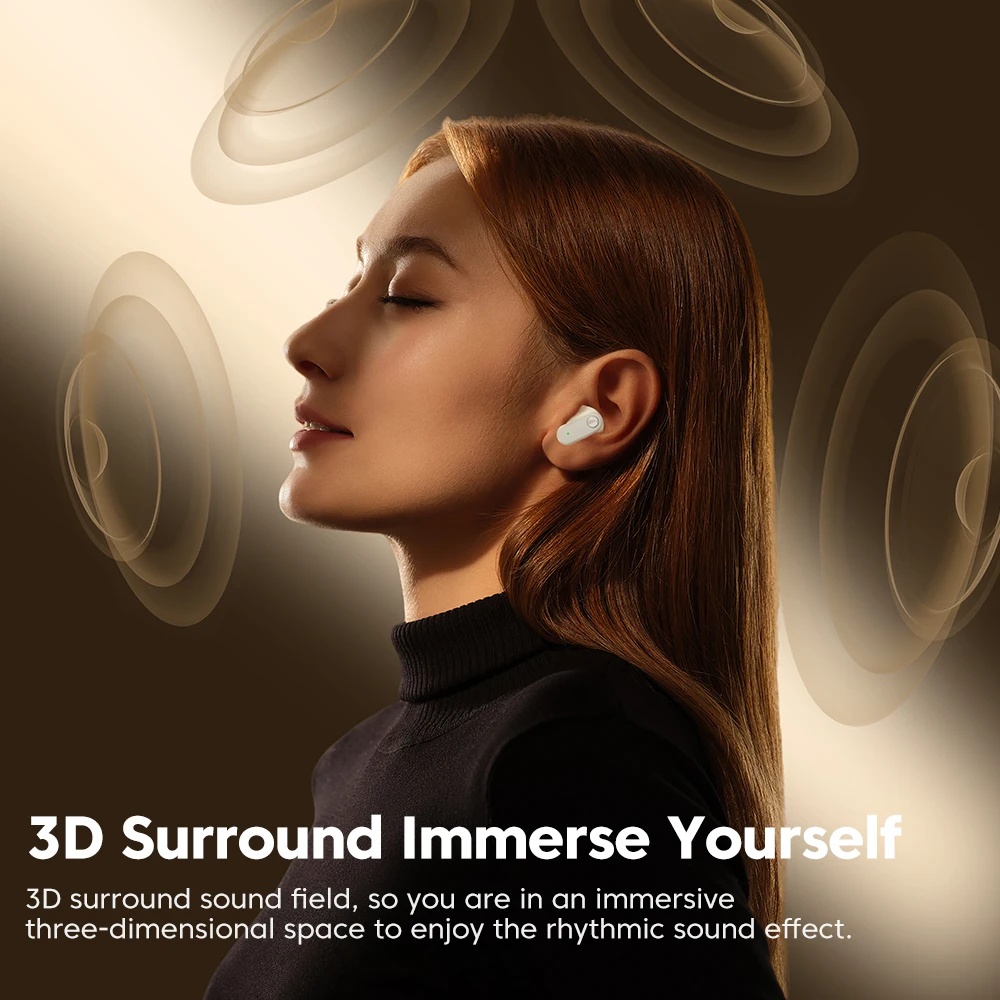 Toocki EJ05 auriculares inalámbricos TWS Bluetooth 5,3 auriculares Mini 3D estéreo de alta fidelidad con micrófono para teléfono móvil Android