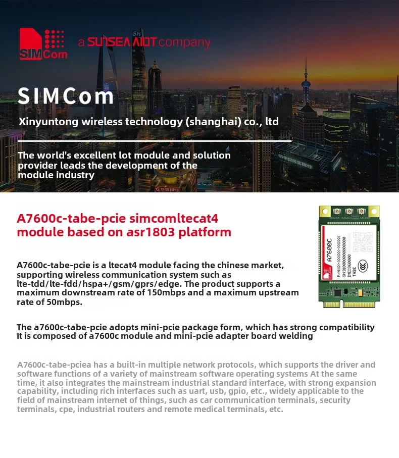SIMCOM core signal A7600C completo Netcom 4g módulo de comunicação MINI PCIE pacote posicionamento voz analógica