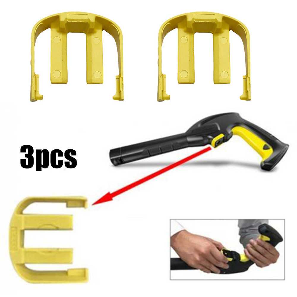 3pcs C Types Clips Connector For Karchers K2 K3 K7 Car Home Pressure Power Washers Parts Trigger Household Cleaning Tools Yellow
