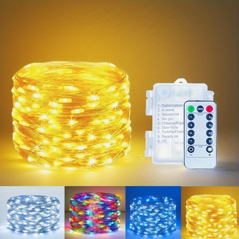 Fernbedienung Timer 8-Funktion Batterie Box Kupferdraht Lichterkette Hochzeit Weihnachten Urlaub Küche Dekoration Lichterkette