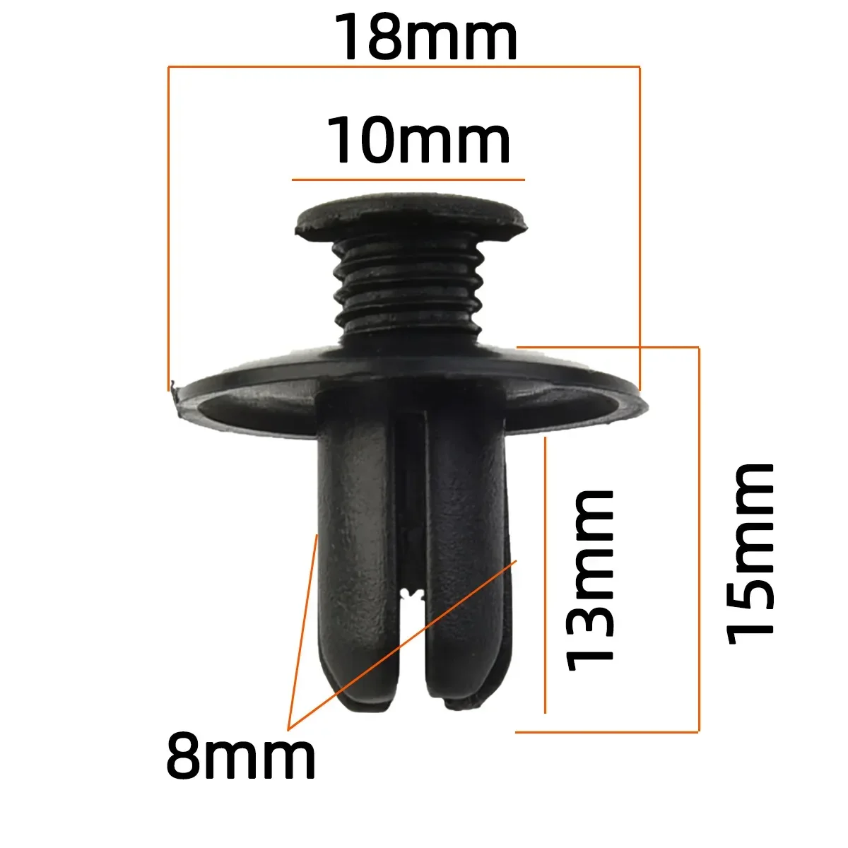 10/20/50/100PCS 8mm Deur Klinknagel Plastic Clip Bevestigingsmiddelen Zwarte Auto Gevoerd Cover weerhaken Klinknagel Auto Bevestigingsmiddelen Retainer Push Pin Clips