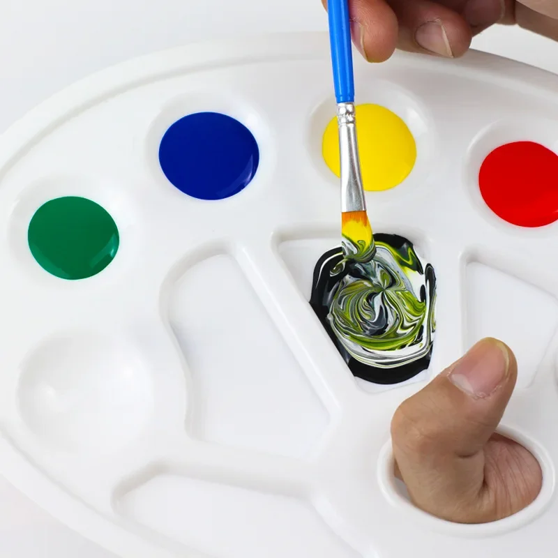Weißes Malzubehör, Alternativen, Farbpigmenttablett, runde Palette, Kunststoffpalette, Aquarell, Kunst, Farbtablett