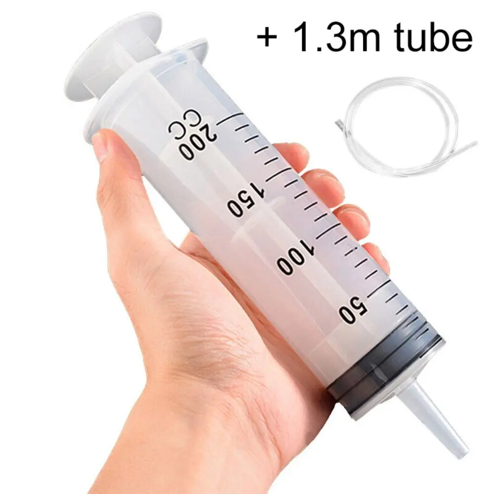 150 ml-500 ml ขนาดใหญ่ความจุเข็มฉีดยาเข็มฉีดยาปั๊มนํากลับมาใช้ใหม่วัด 1.3 m หลอด Feeding Ink Big Syringe Hydroponics Nutrient