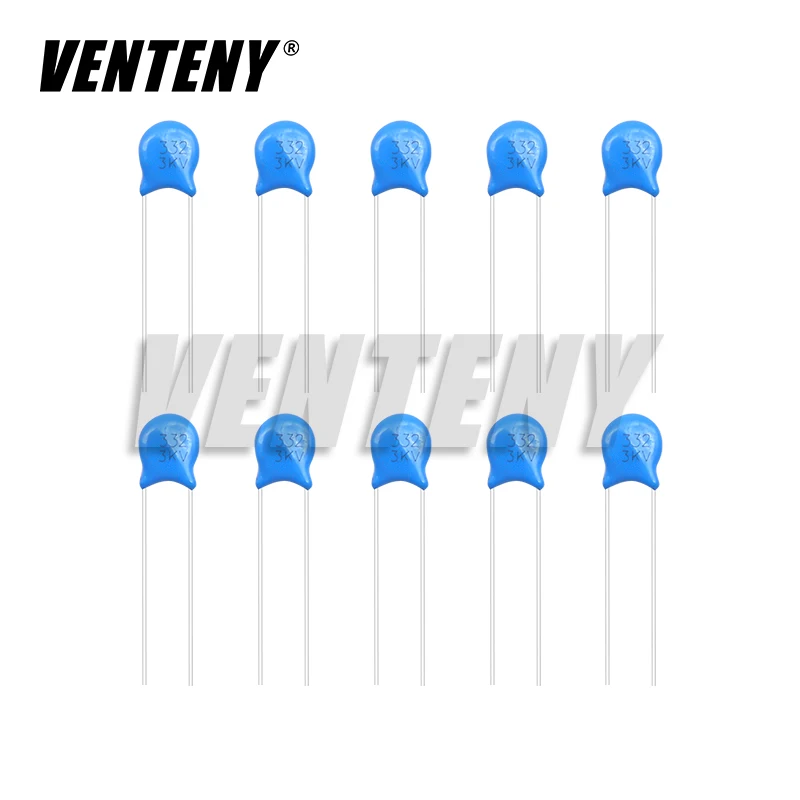 Condensador cerámico de alto voltaje, 20 piezas, 3KV, 5PF, 10PF, 15PF, 20PF, 22PF, 27PF, 30PF, 47PF, 56PF, 100PF, 220PF, 1NF, 2.2NF, 3.3NF, 4.7NF, 10NF