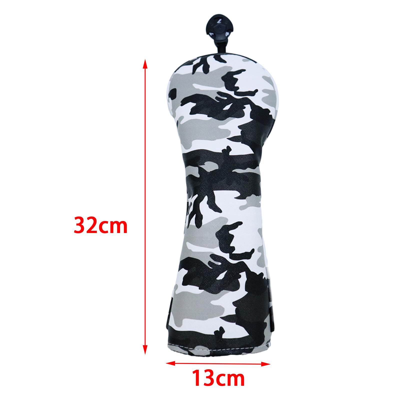 Durable Camo Golf Wood Head Cover Driver Fairway Headcover Sleeve Protector