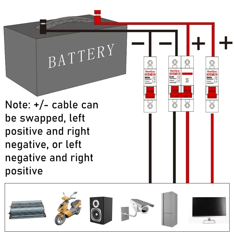 DC Động MCB 12V 24V 48V 60V 110V Bảo Vệ Ngắt Mạch Điện Tích Cực Âm Tắc Ngắn mạch 2P 10A 20A 50A 100A 125Amp