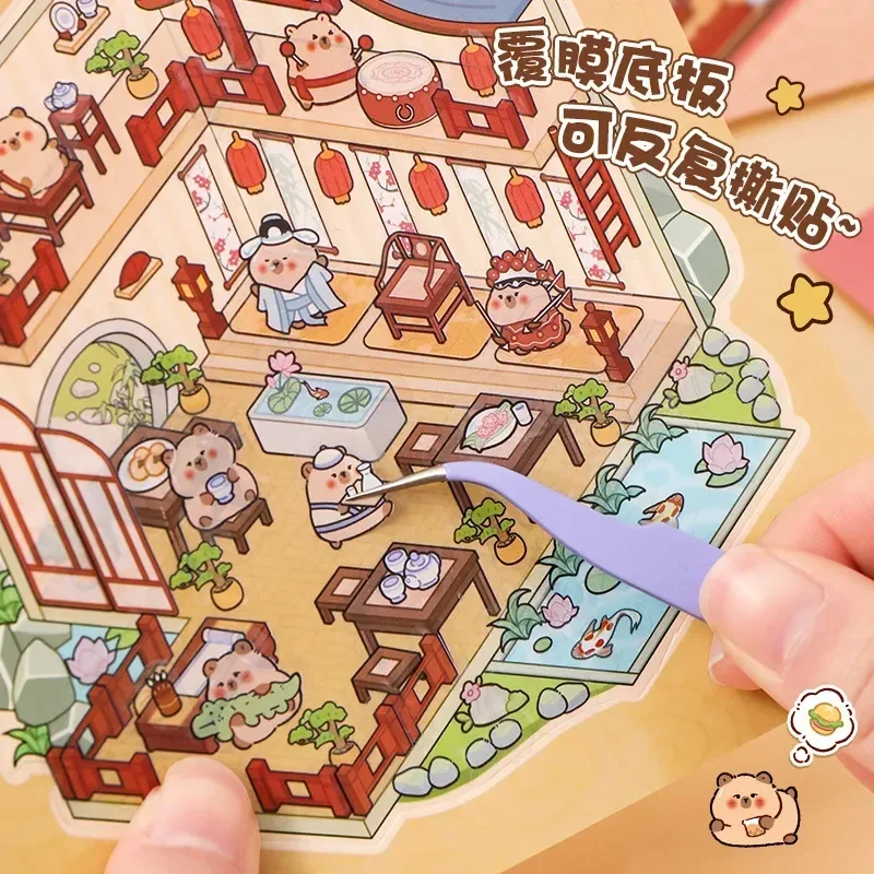 20Pcs 20in1 3D Landschaft Aufkleber Sammlung Buch Album Cartoon Szene DIY Spielzeug Spiel Festival Geburtstag Geschenk für Kind Mädchen kind