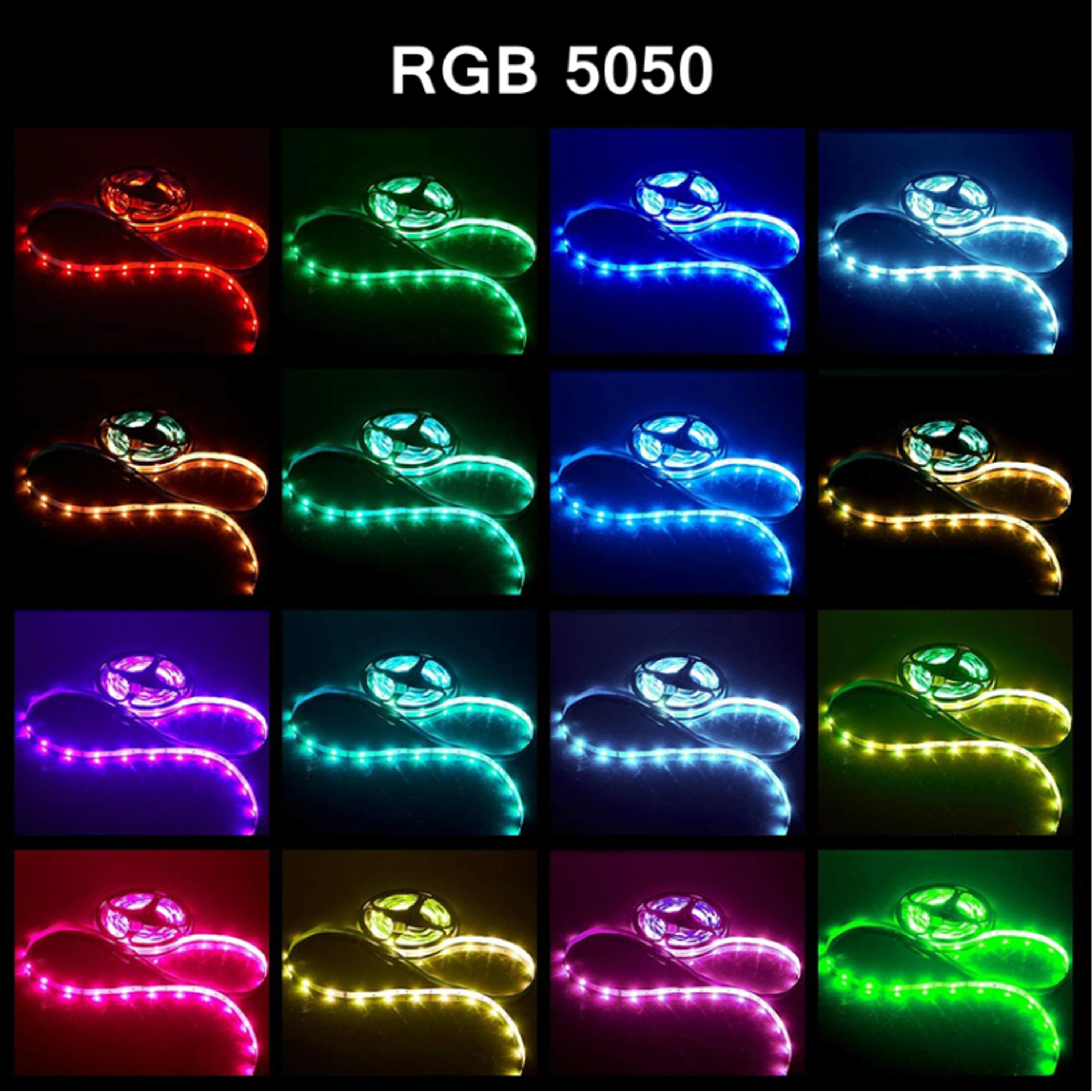 1-20M RGB LED Strip Light SMD 5050 z pilotem zdalnego sterowania Taśma oświetleniowa LED Ściana Pokój do domu Sypialnia Impreza Dekoracja TV Podświetlenie Światło