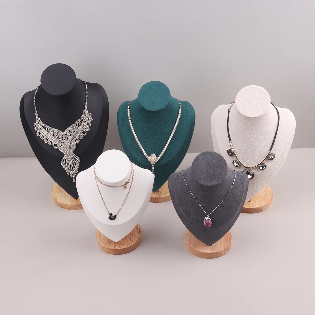 Samt Porträt Halskette Display Anhänger Organizer Schmuck Display Ständer Schmuck Mannequin Büste Halskette Anhänger Fenster Display