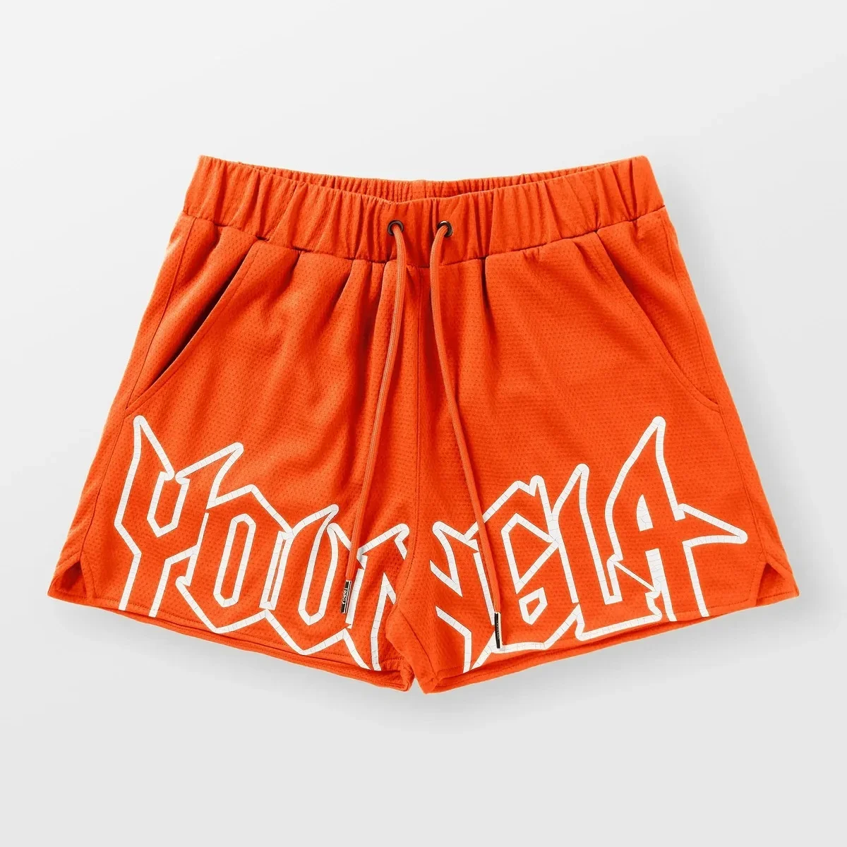 YOUNGLA อเมริกันฤดูร้อนใหม่กีฬาฟิตเนสกางเกงขาสั้นตาข่ายแห้งเร็ว Breathable บาสเกตบอลการฝึกอบรมกางเกงขาสั้นสบายๆกางเกงชายหาด