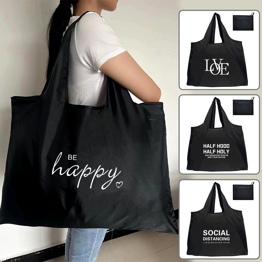 Bolsos reutilizables, bolso de compras, bolso de hombro, bolso de mano lavable de viaje, práctico bolso grande de gran capacidad para la moda
