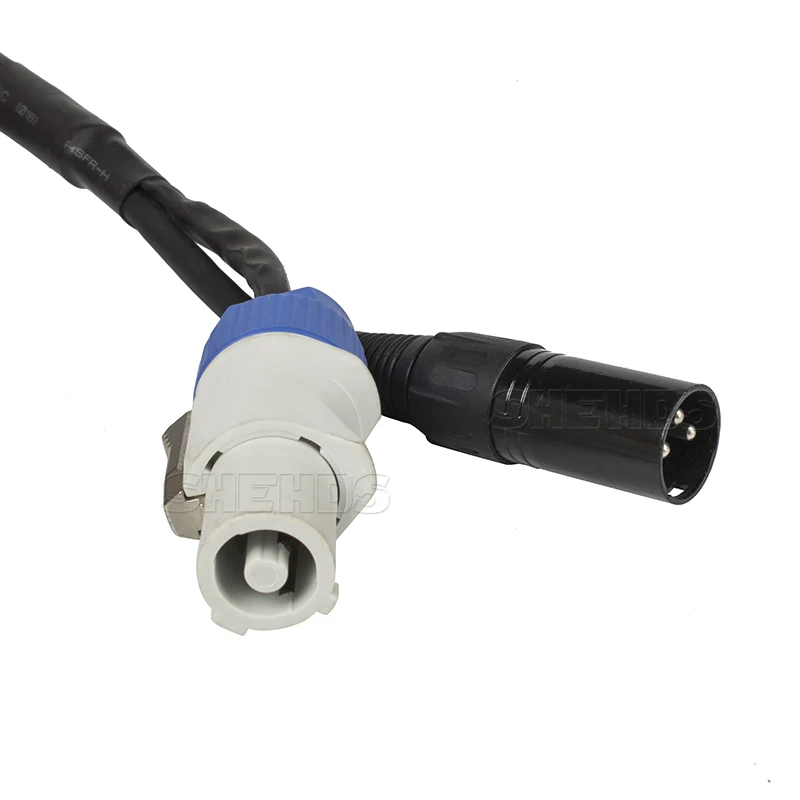 2/4 lotes conector powercon com 3 pinos dmx em fora cabo linha de alimentação acessórios iluminação para movendo a cabeça luz palco dj discoteca