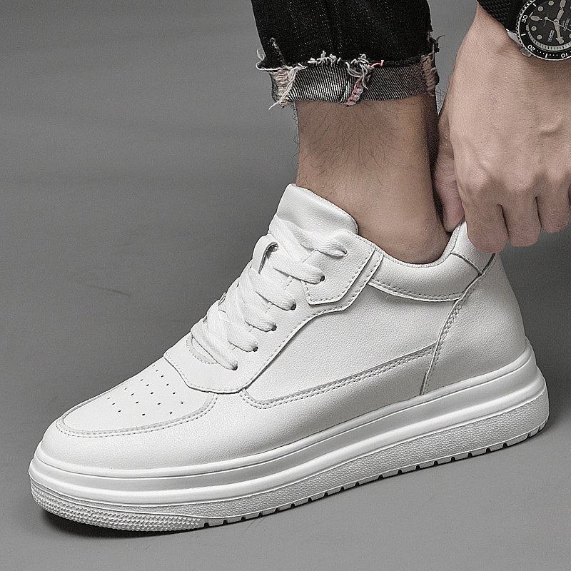 Elevador tênis homem elevador sapatos altura aumentar palmilha 8cm branco preto sapatos mais altos homens lazer moda esportes mais tamanho 36-44