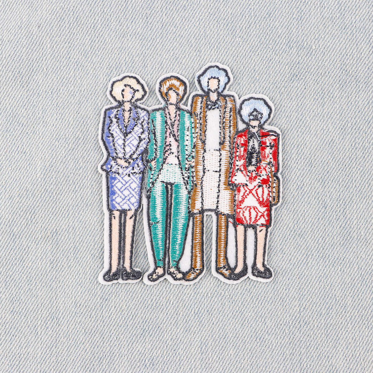 Parche de chica dorada, parches bordados para pegatinas de ropa, parche de dibujos animados a rayas, parches para planchar en decoraciones de ropa