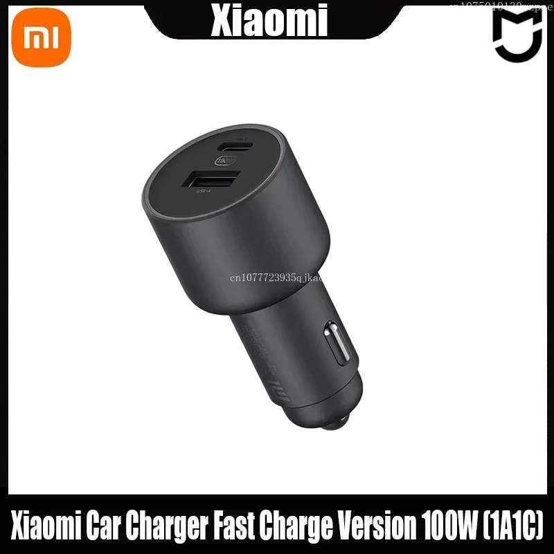 Xiaomi-車の充電器,急速充電,シガレットライター,タイプC,1〜2,バージョン100W,1a1C