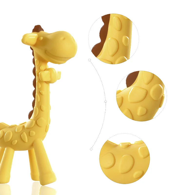 MAMIJOY 1 stks Siliconen Bijtringen Giraffe Cartoon Baby Ring Bijtring BPA Gratis Siliconen Chew Charms Baby Tandjes Tanden Gift Speelgoed