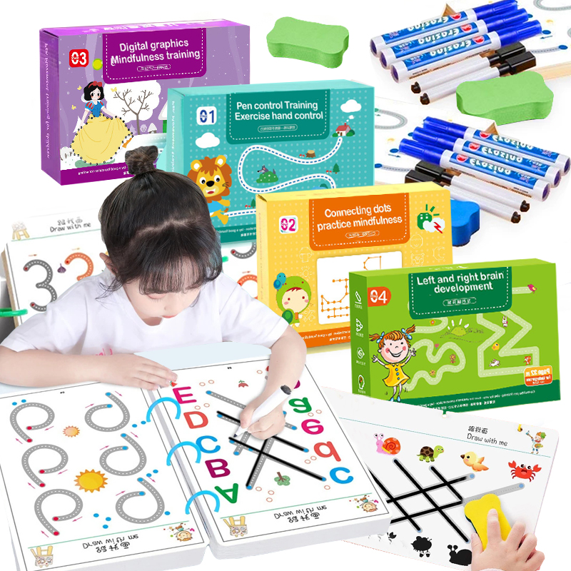 Kinder Montessori Zeichnung Spielzeug Stift Control Training Farbe Form Mathematik Spiel Spiel Set Kleinkind Lernen Aktivitäten Pädagogisches Spielzeug