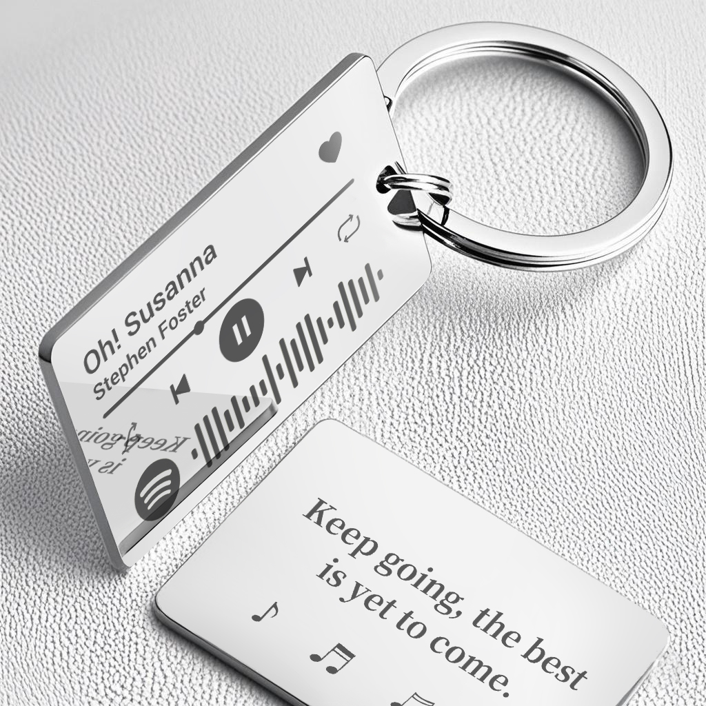Personalizado código spotify chaveiro gravado música bênçãos titular chaveiro de aço inoxidável presente para casal p037q