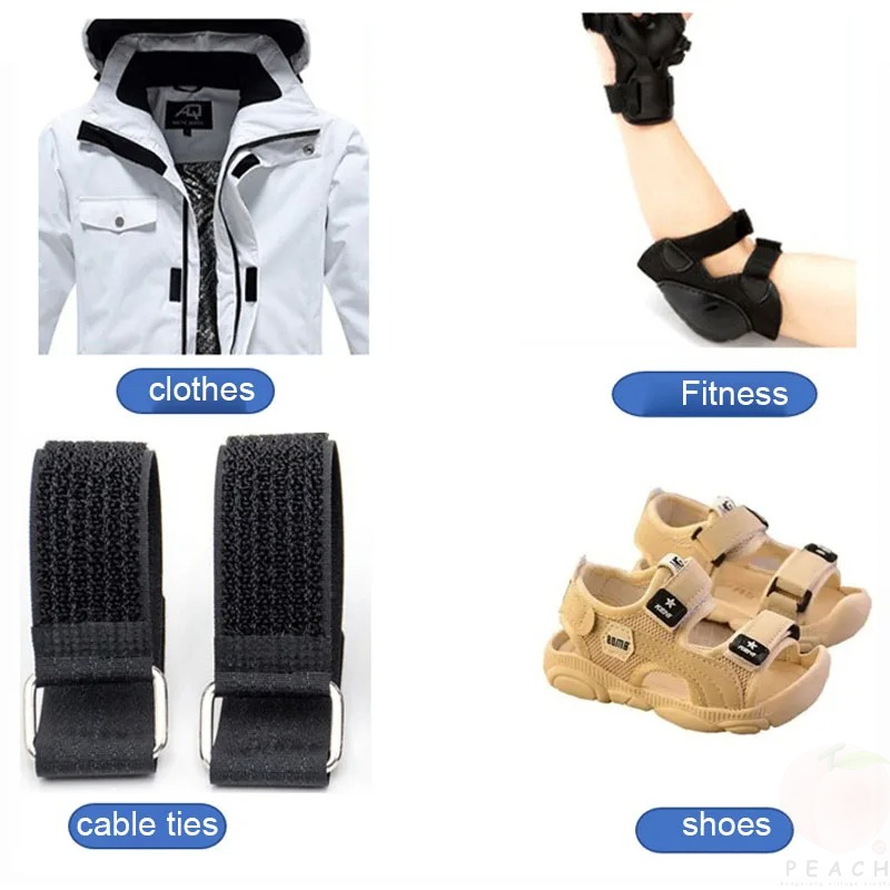 2M nylonowa taśma z haczykiem wielokrotnego użytku do mocowania kabli Samoprzylepny pasek zapiaskowy z klamrą do organizera lub przechowywania