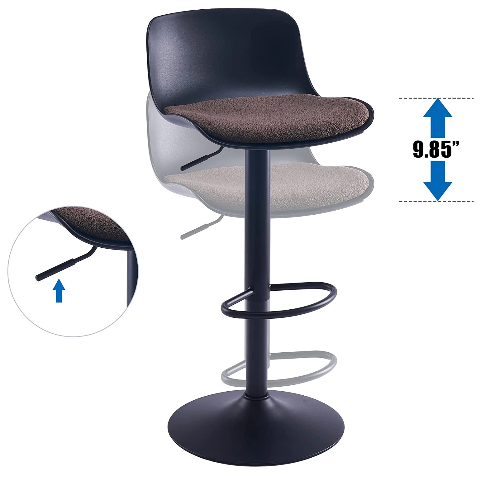 Top Quality Cheaper Modern Swivel Height Bar Chair Commercial Bar Stools Cafe Restaurant Adjustable High Bar Stools