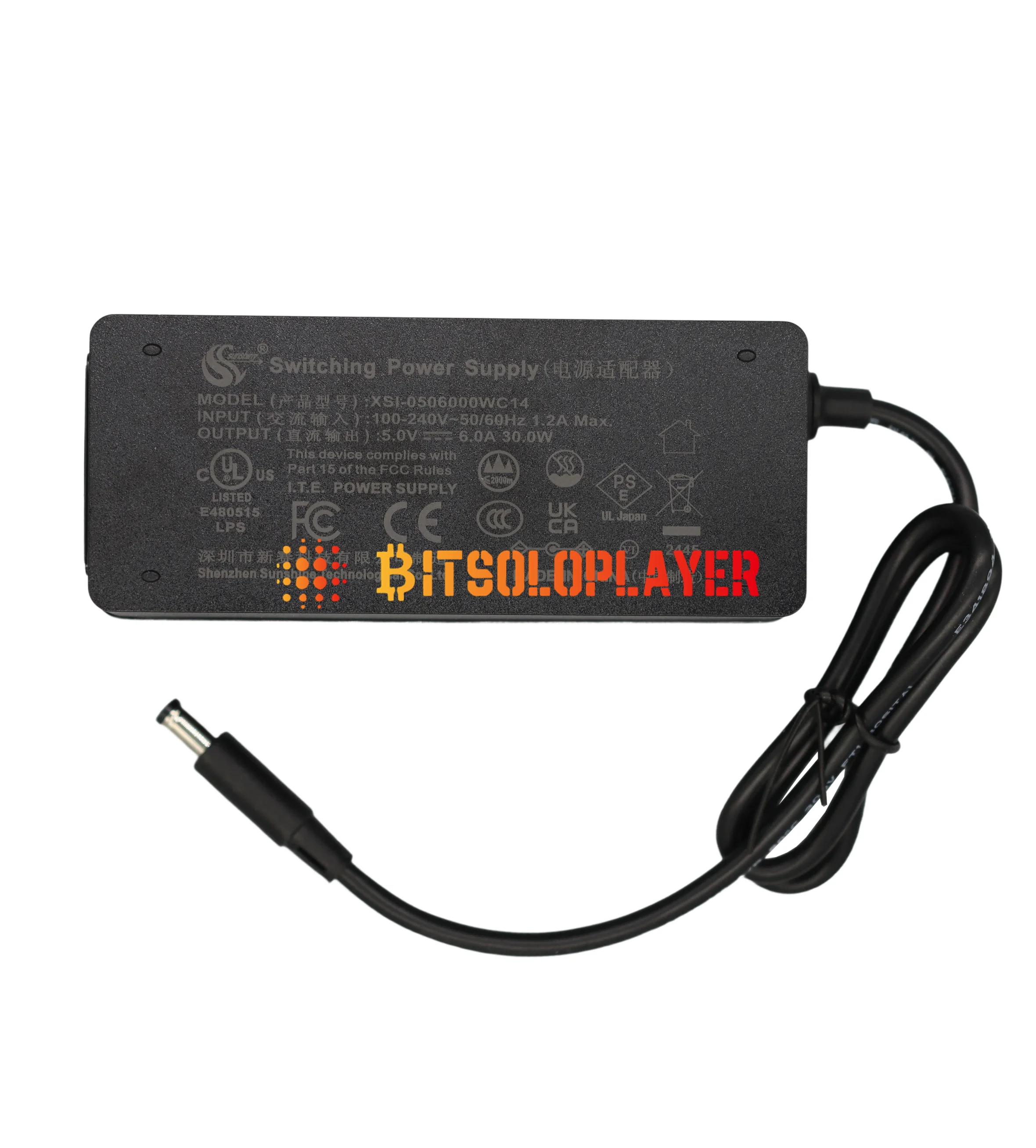Bitaxe 5V 6A 30W DC-voeding geschikt voor Bitaxe Max, Ultra, Supra, Gamma, Nerdaxe-voedingsadapter