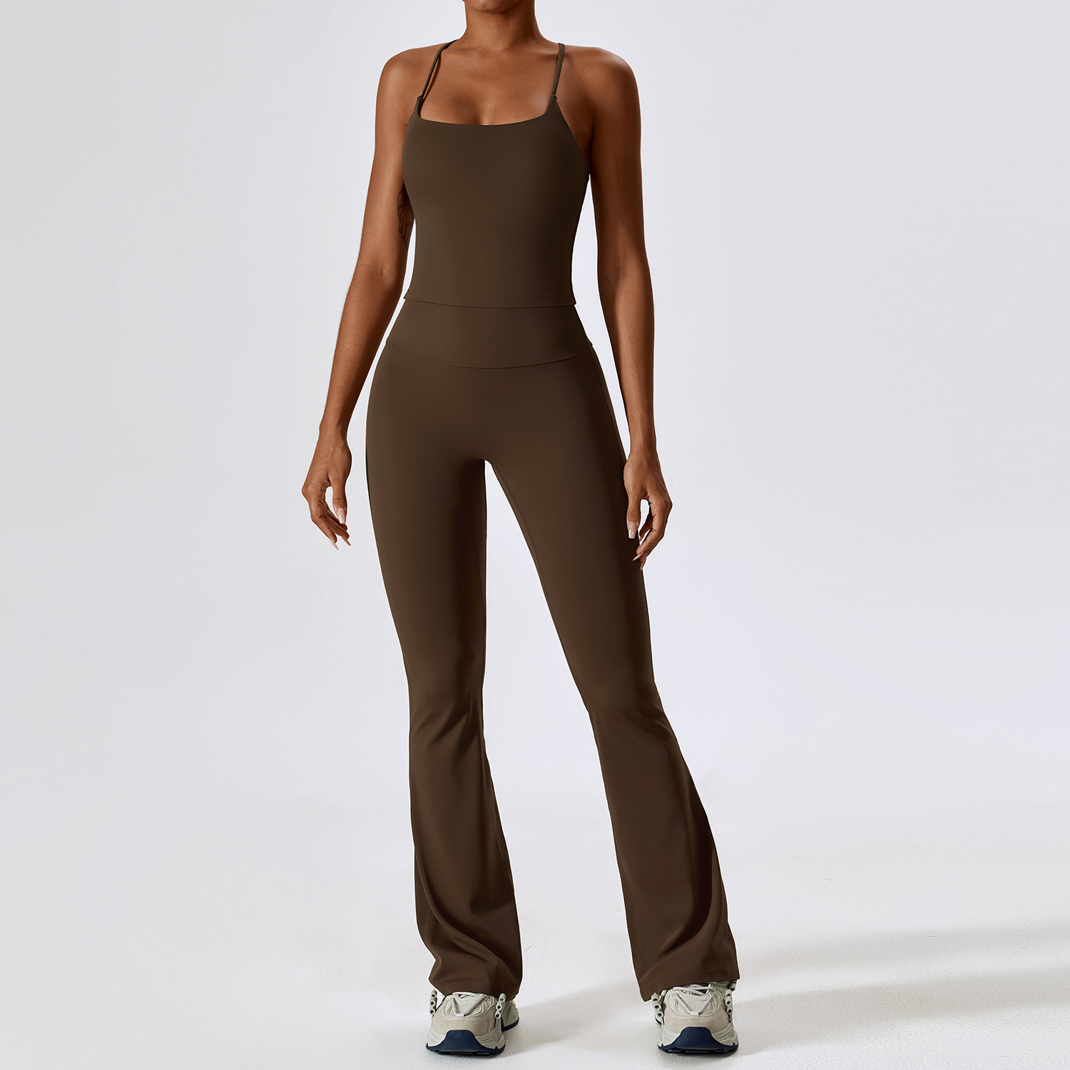 Conjunto de Yoga de 2 uds., ropa deportiva sin costuras para mujer, ropa de entrenamiento, ropa atlética, Legging para gimnasio, sujetador de Fitness, Top corto, trajes deportivos de manga larga