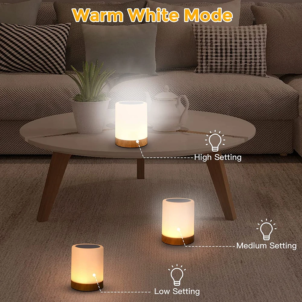 Lámpara táctil Lámpara de mesa LED Lámpara de noche Lámpara de mesa RGB Lámpara de dormitorio con sensor táctil Lámpara de escritorio portátil Luz RGB para regalos de niños