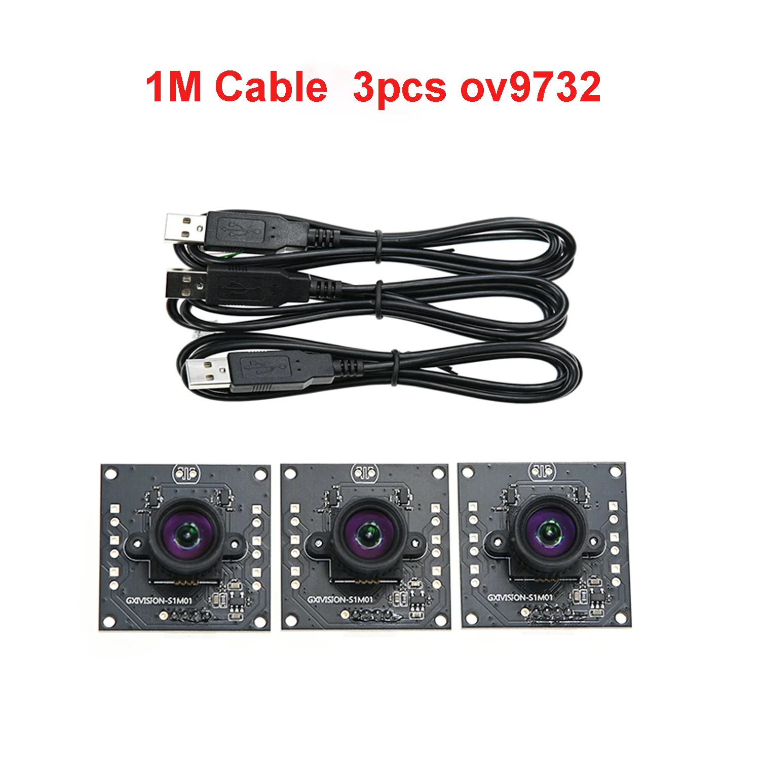 Módulo de cámara GXIVISION OV9732, Cable de 100 grados, 2M/1M, cámara web Autodarts.io, 3 uds., 1MP, 30FPS, 1280x720, controlador USB gratis