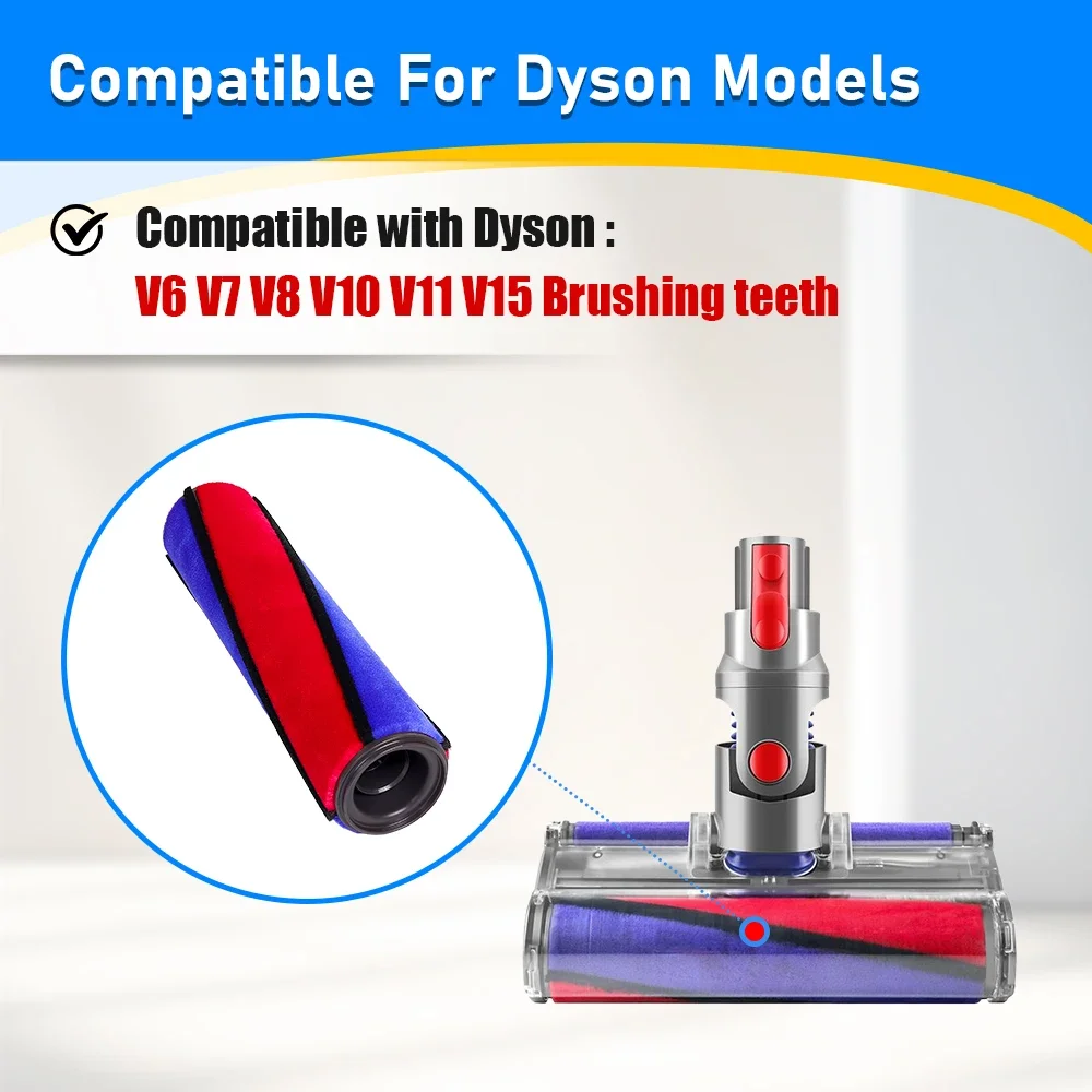다이슨 V6 V7 V8 V10 V11 진공 청소기 카펫 브러시 롤 바 교체 액세서리 용 소프트 롤러 브러시 예비 부품