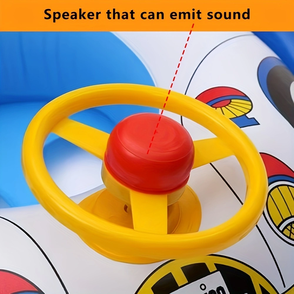 Baby Inflatable Pool Float Swimming Float Boat with Steering Wheel Horn for Kids Toddlers Age 1-4 Boys Girls
