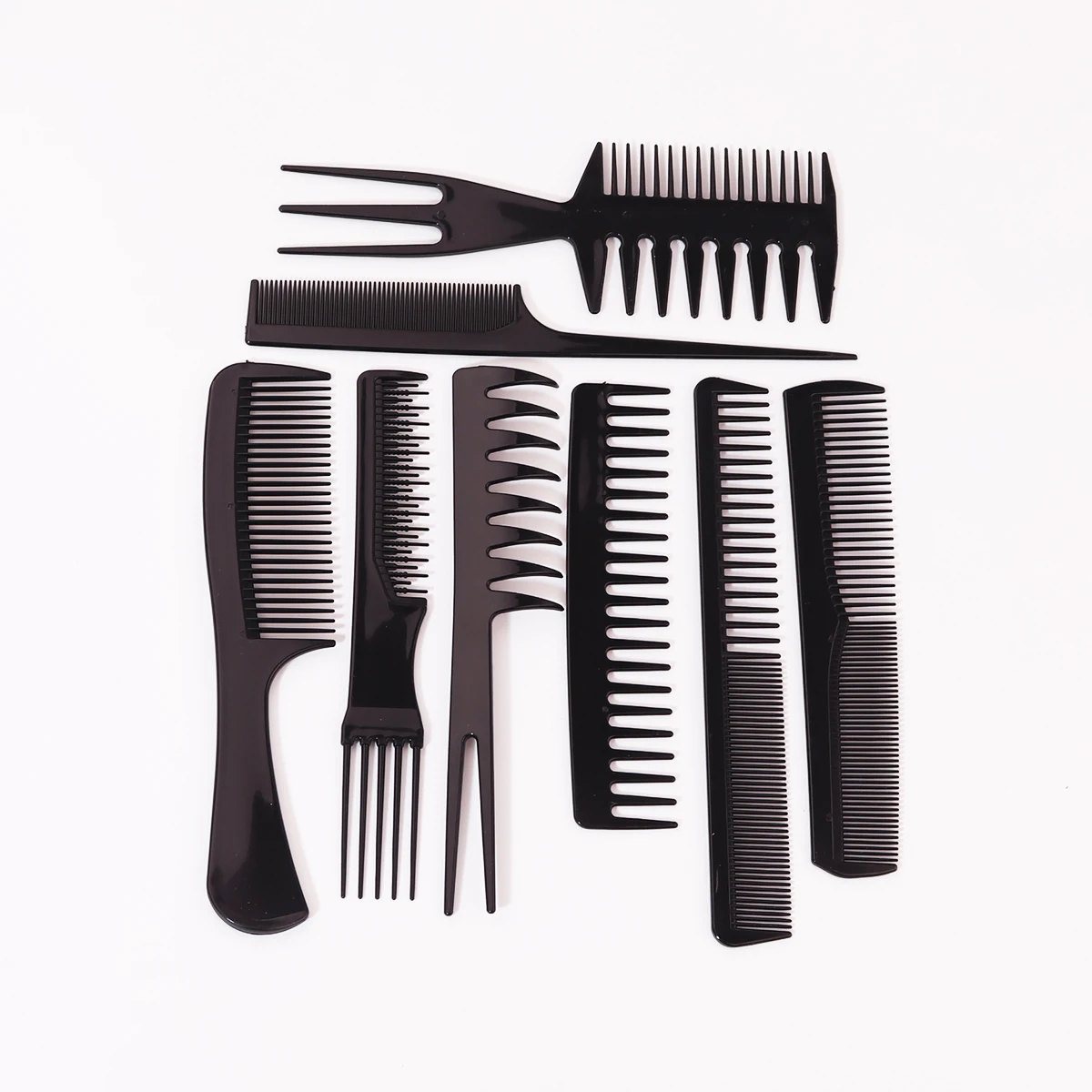 8-teiliger Styling-Haarkamm, antistatischer Pferdeschwanzkamm, Make-up-Kamm, Haarschneider-Zubehör, Haarkamm, speziell für Echthaar-Perücken