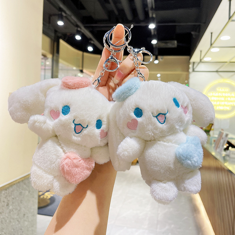 Sanrio Cinnamoroll pluszowa lalka brelok Cartoon miękkie wypchane pluszowe breloczek torba wisiorek dziewczyna prezent dla dzieci zabawki