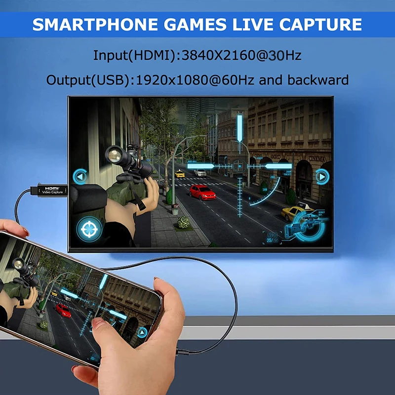 Metal HDMI-compatible 4K to USB2.0 Video Capture Card Video Grabber Record Box for PS4 Game DVD Camera Recording Live Streaming