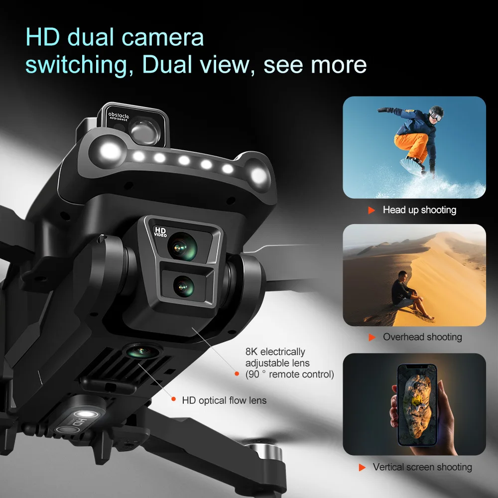 V198GPS Drone 8K cámara Profesional HD ESC sin escobillas evitación de obstáculos aéreo óptico plegable Quadcopter Mini Dron