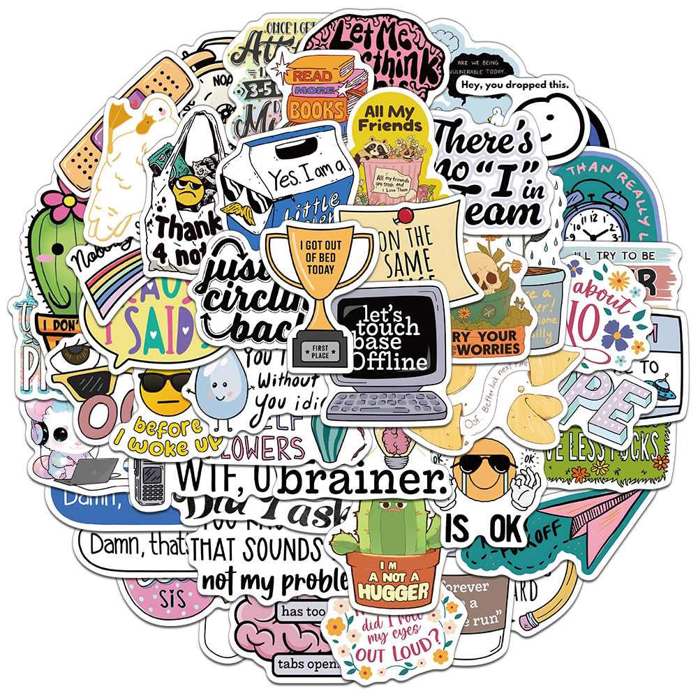 50 szt. Kreatywne naklejki SarCastic Dekoracyjne etui na telefony, laptopy, kubki na wodę, deskorolki, DIY Spersonalizowane naklejki wodoodporne