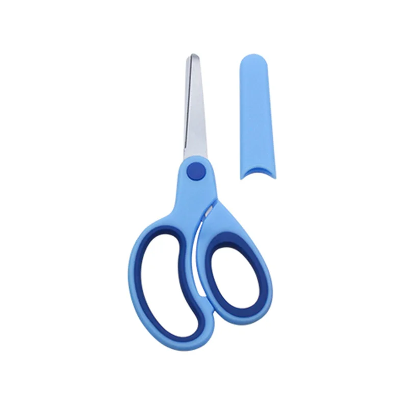 1 Uds. Tijeras de seguridad para niños, estudiantes, papel DIY, tijeras para zurdos, tijeras con manga, herramienta de corte, papelería
