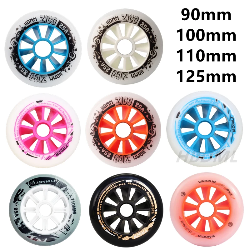 90/100/110/125mm Inline Skate Wheels 83A/85A Speed Skates Wheel Professional Road Roller Skate Wheels PU Wheel 6/8 Pcs