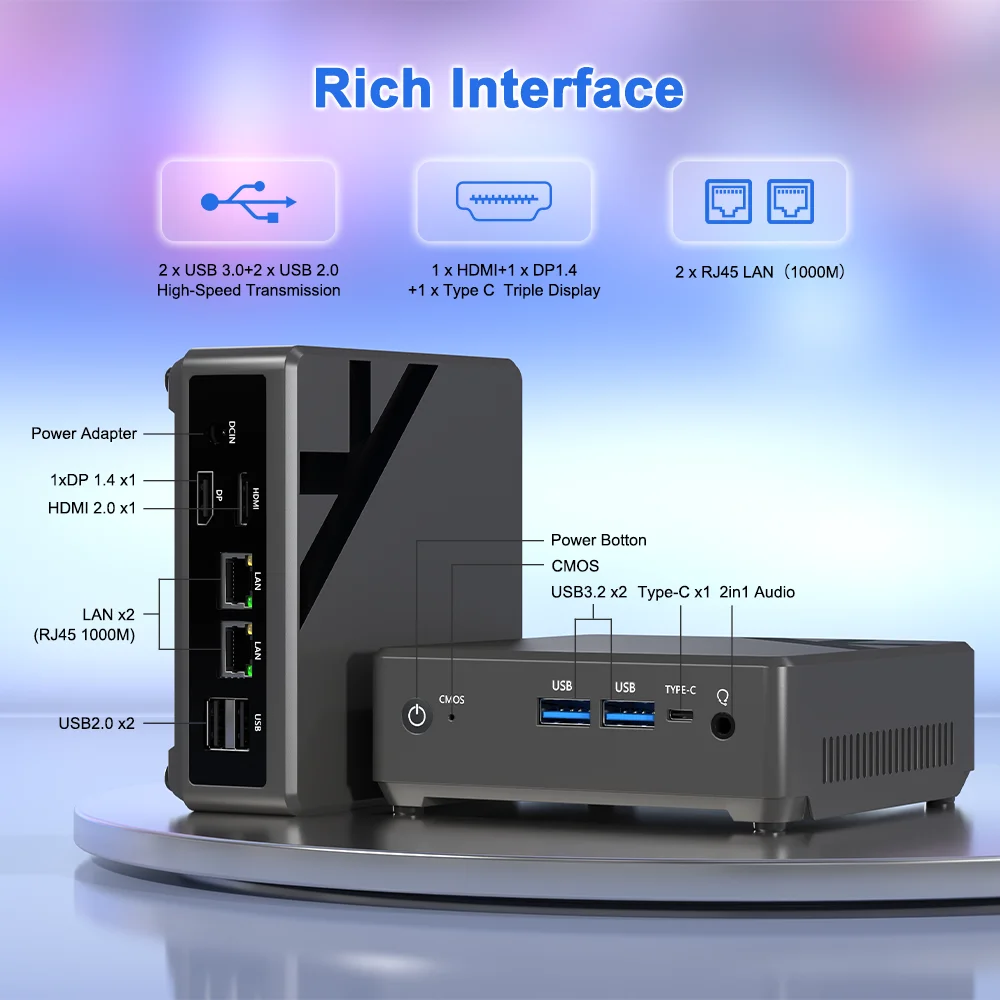 TexHoo-Mini PC Alder Lake N100, Windows 11, Intel 12th, DDR4 RAM, NVME ROM, WiFi 5, BT4.0, ordenador de escritorio