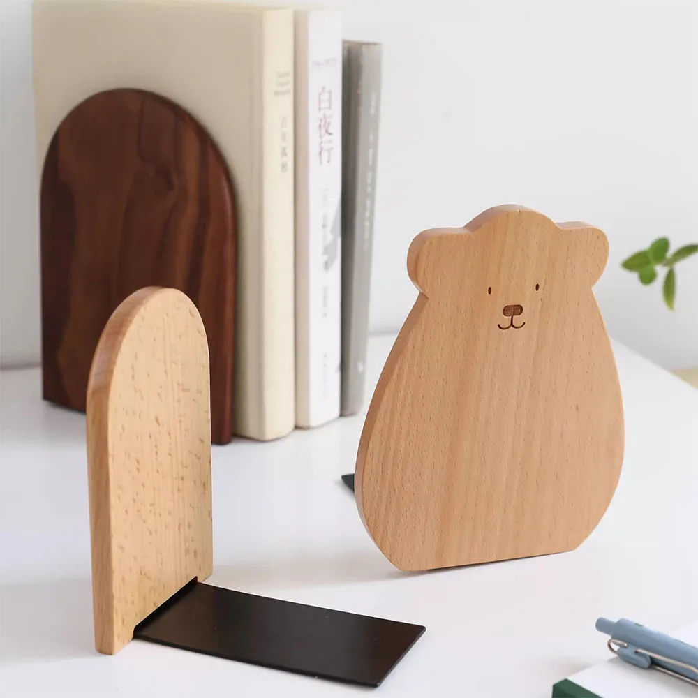 Thiên Nhiên Bằng Gỗ Để Bàn Bookends Sách Tổ Chức Văn Phòng Của Nhà Bookends Sách Kết Thúc Chân Đỡ Kệ Bookrack