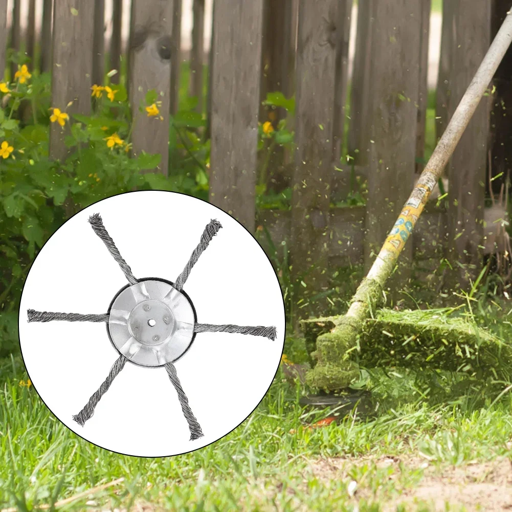Tête de Roue Universelle en Fil d'Acier,Brosse de Desherbage pour Débroussailleuse de Cour, Trottoir,Pelouse,Elimination1 Pièce