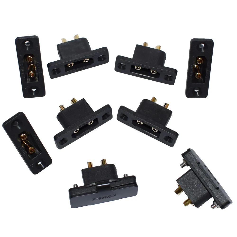Conector de batería Amass XT90E-M, conector macho XT90E chapado en oro con funda protectora de PVC, tapa antipolvo para Dron de avión RC