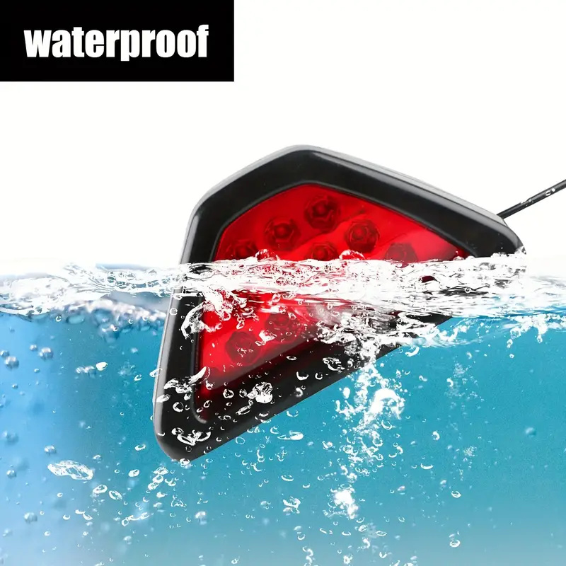 Motocicleta Triangle Brake Stop Light, Lâmpada universal LED, Luz traseira traseira de advertência, Auto acessórios para motocicletas