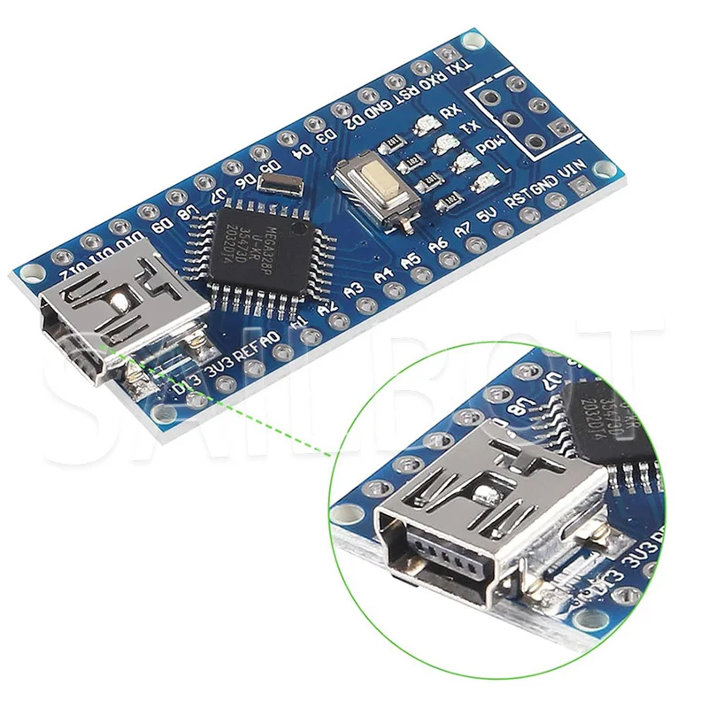 10-1PCS Nano 3.0 With the bootloader compatible controller CH340 USB driver Mini / Type-C / Micro 16Mhz ATMEGA328P for Arduino