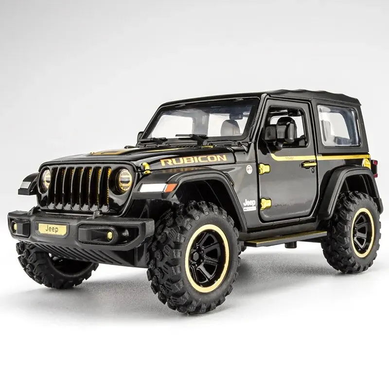 Off-Road 7-drzwiowy model samochodu Wrangler Diecast Toy Car, pojazd ze stopu metali w skali 1/32 dla dzieci, chłopców, dziewcząt i dorosłych, otwarte drzwi, światło
