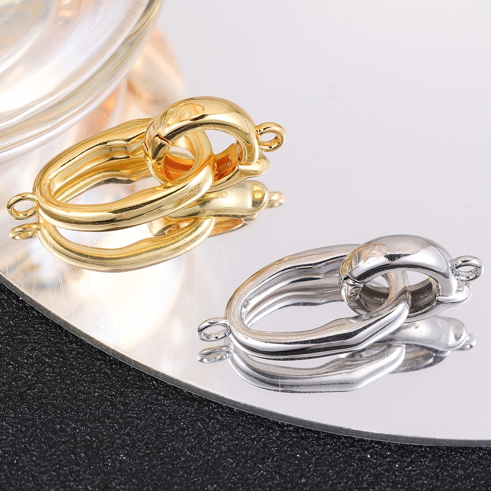 Juya artesanal 18k ouro prata banhado prendedor fiança conector fechos acessórios para bordado pérolas contas jóias fazendo