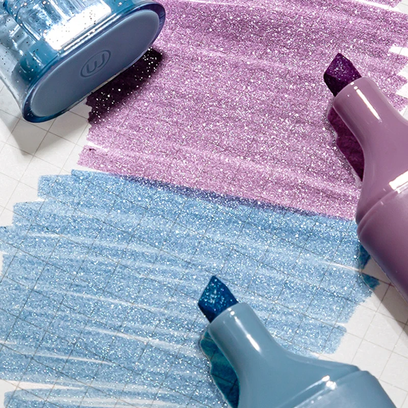 Marcadores com glitter, largura de linha flexível e tinta à base de água à prova de manchas para tomar notas espumantes, planejador, diário da bíblia