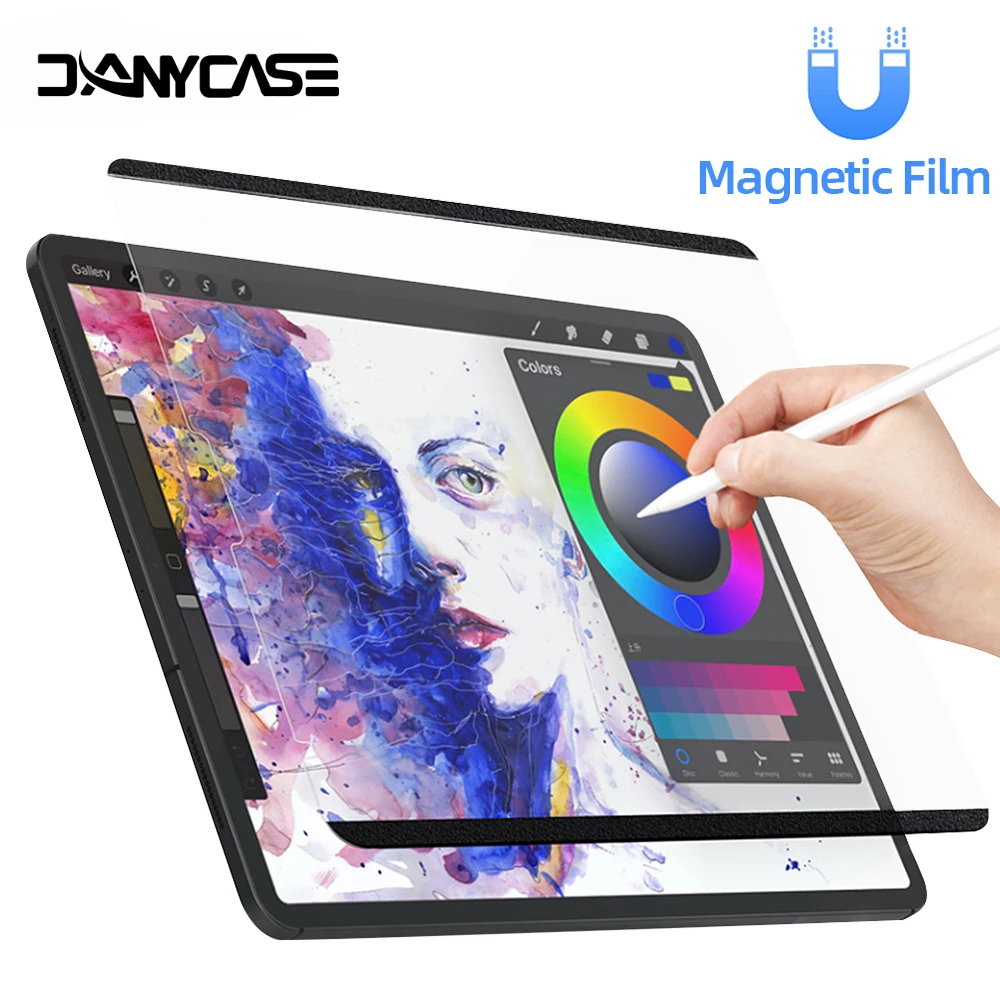 Filme protetor de tela de sensação de papel para iPad Air 11in 2024 Pro 11/12.9 Air 4 5 10/9/8/7a geração atração magnética removível
